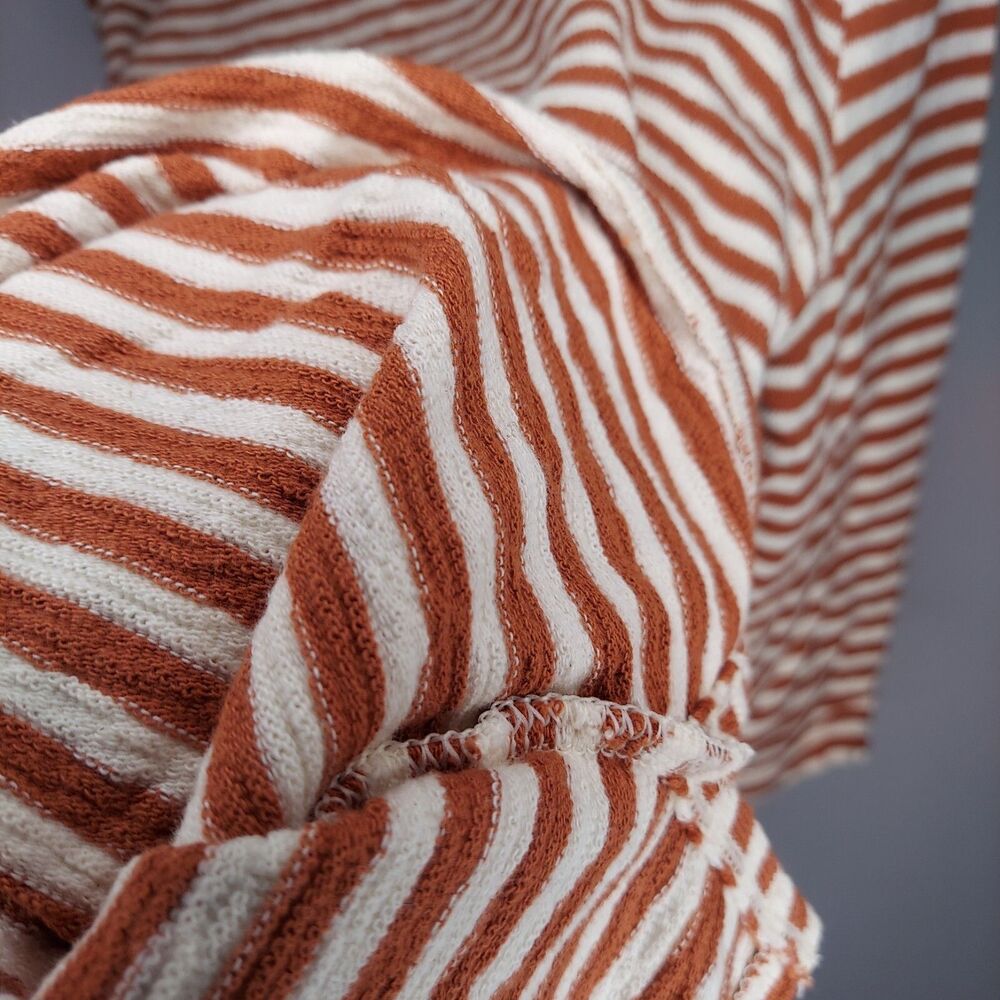 J Jill Women‎ Stripe Top Large Brown Cream Terry Knit - Picture 8 of 10